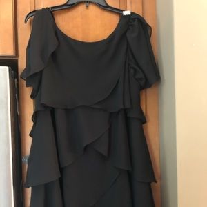 signature Tessa black waterfall dress